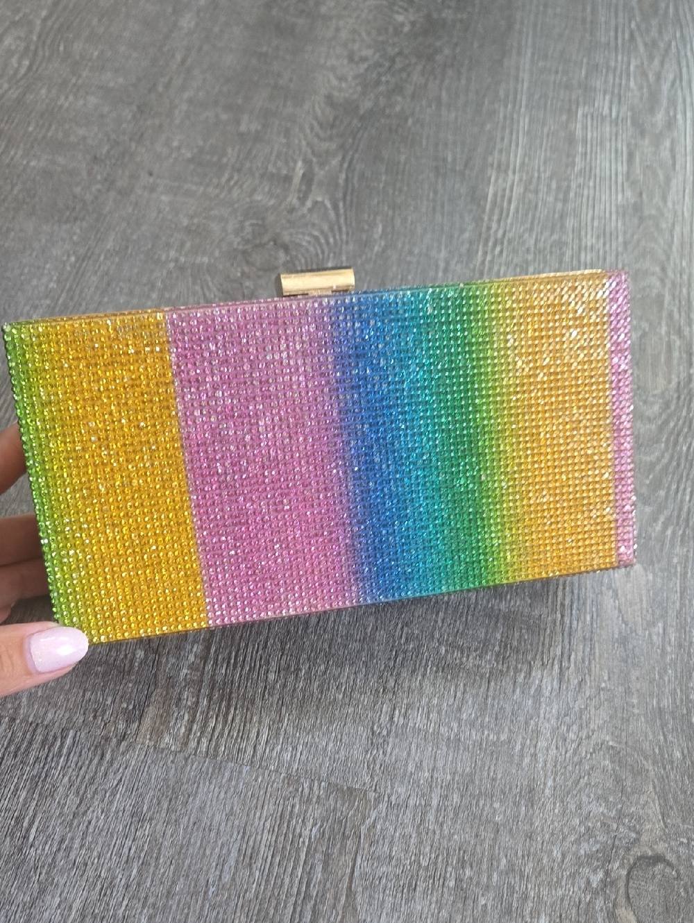 Sparkling Rainbow Beaded Clutch - Multicolor
